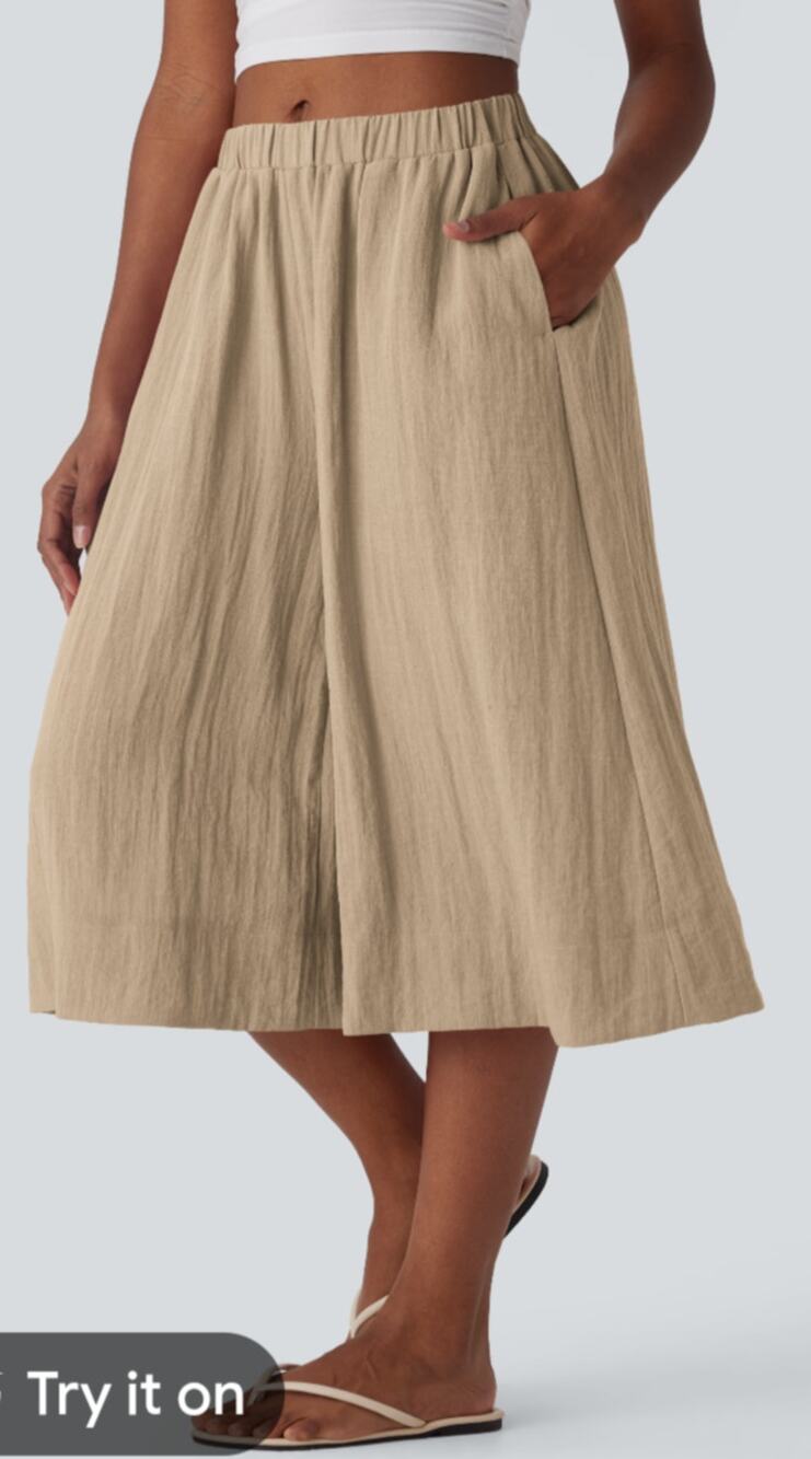 Halara Wide Leg Cropped Culottes Pants NEW!